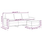 vidaXL Canapea cu 3 locuri / taburet cappuccino 180 cm piele ecologică