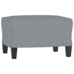 vidaXL Fotoliu canapea cu taburet, gri deschis, 60 cm, textil