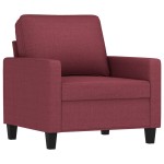 vidaXL Fotoliu canapea cu taburet, roșu vin, 60 cm, material textil