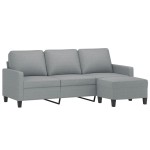 vidaXL Canapea cu 3 locuri și taburet, gri deschis, 180 cm, textil vidaXL Canapea cu 3 locuri și taburet, gri deschis, 180 cm, textil