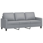 vidaXL Canapea cu 3 locuri și taburet, gri deschis, 180 cm, textil vidaXL Canapea cu 3 locuri și taburet, gri deschis, 180 cm, textil