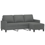 vidaXL Canapea cu 3 locuri și taburet, gri închis, 180 cm, textil vidaXL Canapea cu 3 locuri și taburet, gri închis, 180 cm, textil