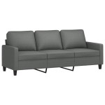 vidaXL Canapea cu 3 locuri și taburet, gri închis, 180 cm, textil vidaXL Canapea cu 3 locuri și taburet, gri închis, 180 cm, textil