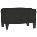 vidaXL Canapea cu 3 locuri cu taburet, negru, 180 cm, material textil vidaXL Canapea cu 3 locuri cu taburet, negru, 180 cm, material textil