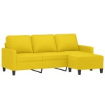 vidaXL Canapea cu 3 locuri și taburet, galben deschis, 180 cm, textil vidaXL Canapea cu 3 locuri și taburet, galben deschis, 180 cm, textil