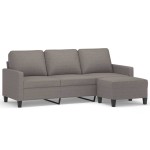 vidaXL Canapea cu 3 locuri și taburet, taupe, 180 cm, material textil vidaXL Canapea cu 3 locuri și taburet, taupe, 180 cm, material textil