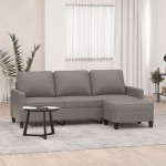vidaXL Canapea cu 3 locuri și taburet, taupe, 180 cm, material textil vidaXL Canapea cu 3 locuri și taburet, taupe, 180 cm, material textil