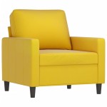 vidaXL Fotoliu canapea cu taburet, galben, 60 cm, catifea