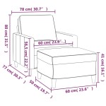 vidaXL Fotoliu canapea cu taburet, albastru, 60 cm, catifea