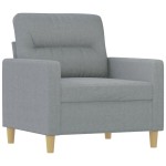 vidaXL Fotoliu canapea cu taburet, gri deschis, 60 cm, textil