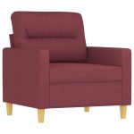 vidaXL Fotoliu canapea cu taburet, roșu vin, 60 cm, material textil