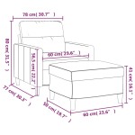 vidaXL Fotoliu canapea cu taburet, roșu vin, 60 cm, material textil