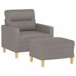 vidaXL Fotoliu canapea cu taburet, taupe, 60 cm, material textil