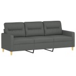 vidaXL Canapea cu 3 locuri și taburet, gri închis, 180 cm, textil vidaXL Canapea cu 3 locuri și taburet, gri închis, 180 cm, textil