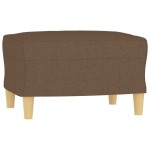 vidaXL Canapea cu 3 locuri cu taburet, maro, 180 cm, material textil vidaXL Canapea cu 3 locuri cu taburet, maro, 180 cm, material textil