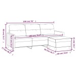 vidaXL Canapea cu 3 locuri cu taburet, maro, 180 cm, material textil vidaXL Canapea cu 3 locuri cu taburet, maro, 180 cm, material textil