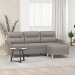vidaXL Canapea cu 3 locuri și taburet, taupe, 180 cm, material textil vidaXL Canapea cu 3 locuri și taburet, taupe, 180 cm, material textil