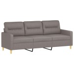 vidaXL Canapea cu 3 locuri și taburet, taupe, 180 cm, material textil vidaXL Canapea cu 3 locuri și taburet, taupe, 180 cm, material textil