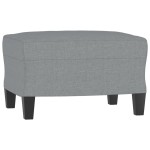 vidaXL Fotoliu canapea cu taburet, gri deschis, 60 cm, textil
