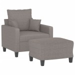 vidaXL Fotoliu canapea cu taburet, taupe, 60 cm, material textil
