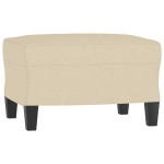 vidaXL Canapea cu 3 locuri cu taburet, crem, 180 cm, material textil vidaXL Canapea cu 3 locuri cu taburet, crem, 180 cm, material textil