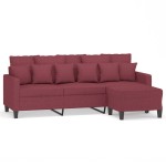 vidaXL Canapea cu 3 locuri și taburet, roșu vin, 180 cm, textil vidaXL Canapea cu 3 locuri și taburet, roșu vin, 180 cm, textil