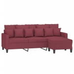 vidaXL Canapea cu 3 locuri și taburet, roșu vin, 180 cm, textil vidaXL Canapea cu 3 locuri și taburet, roșu vin, 180 cm, textil