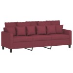 vidaXL Canapea cu 3 locuri și taburet, roșu vin, 180 cm, textil vidaXL Canapea cu 3 locuri și taburet, roșu vin, 180 cm, textil