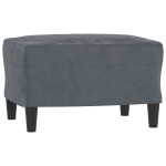 vidaXL Canapea cu 3 locuri și taburet, gri închis, 180 cm, catifea vidaXL Canapea cu 3 locuri și taburet, gri închis, 180 cm, catifea