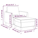 vidaXL Fotoliu canapea cu taburet, cappuccino, 60 cm, piele ecologică
