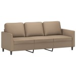 vidaXL Canapea cu 3 locuri / taburet cappuccino 180 cm piele ecologică vidaXL Canapea cu 3 locuri / taburet cappuccino 180 cm piele ecologică