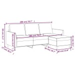 vidaXL Canapea cu 3 locuri / taburet cappuccino 180 cm piele ecologică vidaXL Canapea cu 3 locuri / taburet cappuccino 180 cm piele ecologică