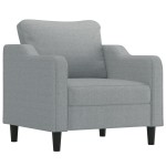 vidaXL Fotoliu canapea cu taburet, gri deschis, 60 cm, textil