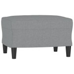 vidaXL Fotoliu canapea cu taburet, gri deschis, 60 cm, textil