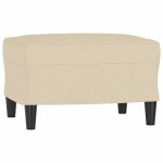 vidaXL Fotoliu canapea cu taburet, crem, 60 cm, material textil