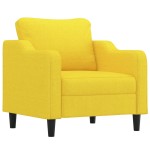 vidaXL Fotoliu canapea cu taburet, galben deschis, 60 cm, textil
