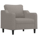 vidaXL Fotoliu canapea cu taburet, taupe, 60 cm, material textil