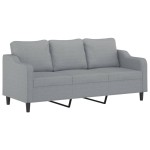vidaXL Canapea cu 3 locuri și taburet, gri deschis, 180 cm, textil vidaXL Canapea cu 3 locuri și taburet, gri deschis, 180 cm, textil