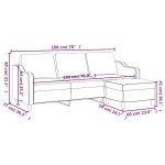vidaXL Canapea cu 3 locuri și taburet, gri deschis, 180 cm, textil vidaXL Canapea cu 3 locuri și taburet, gri deschis, 180 cm, textil