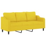 vidaXL Canapea cu 3 locuri și taburet, galben deschis, 180 cm, textil vidaXL Canapea cu 3 locuri și taburet, galben deschis, 180 cm, textil