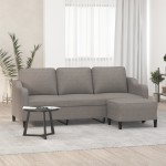 vidaXL Canapea cu 3 locuri și taburet, taupe, 180 cm, material textil vidaXL Canapea cu 3 locuri și taburet, taupe, 180 cm, material textil