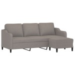 vidaXL Canapea cu 3 locuri și taburet, taupe, 180 cm, material textil vidaXL Canapea cu 3 locuri și taburet, taupe, 180 cm, material textil