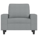 vidaXL Fotoliu canapea cu taburet, gri deschis, 60 cm, textil