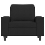vidaXL Fotoliu canapea cu taburet, negru, 60 cm, material textil