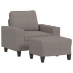 vidaXL Fotoliu canapea cu taburet, taupe, 60 cm, material textil