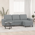 vidaXL Canapea cu 3 locuri și taburet, gri deschis, 180 cm, textil vidaXL Canapea cu 3 locuri și taburet, gri deschis, 180 cm, textil