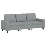 vidaXL Canapea cu 3 locuri și taburet, gri deschis, 180 cm, textil vidaXL Canapea cu 3 locuri și taburet, gri deschis, 180 cm, textil
