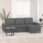 vidaXL Canapea cu 3 locuri și taburet, gri închis, 180 cm, textil vidaXL Canapea cu 3 locuri și taburet, gri închis, 180 cm, textil