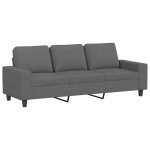 vidaXL Canapea cu 3 locuri și taburet, gri închis, 180 cm, textil vidaXL Canapea cu 3 locuri și taburet, gri închis, 180 cm, textil