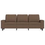 vidaXL Canapea cu 3 locuri cu taburet, maro, 180 cm, material textil vidaXL Canapea cu 3 locuri cu taburet, maro, 180 cm, material textil